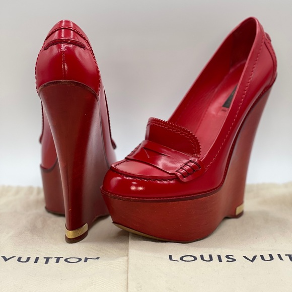 Louis Vuitton Fetish Platform Wood Wedge Limited Edition Leather Shoes - Picture 16 of 16